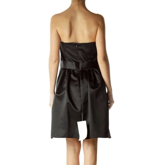 ABS by Allen Schwartz Black Chest Ruffled Strapless Cocktail Dress - Picture 2 of 3